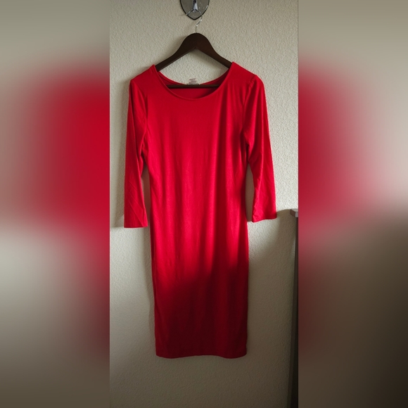 Red midi dress - Picture 5 of 5
